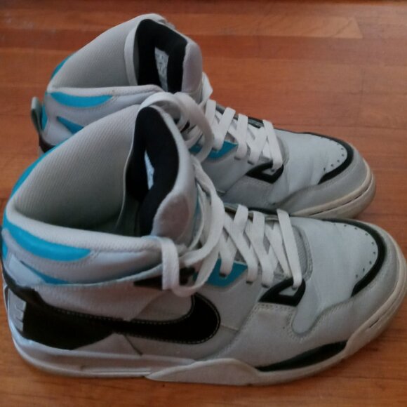 Nike Air Flight Condor High, Size US 9, Light Grey-Turquoise-Black - Picture 2 of 7